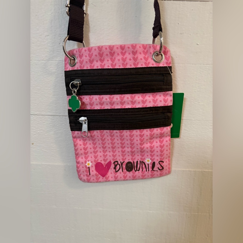 Girl Scouts I Love Brownies Crossbody Bag Pink — NWT